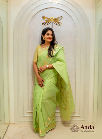 Elegant Kota Net Zari Saree with Designer Blouse Piece